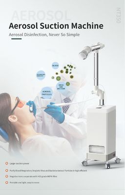 Trwały, 36-kilogramowy zestaw ssący do aerozoli dentystycznych. 3-warstwowe filtry